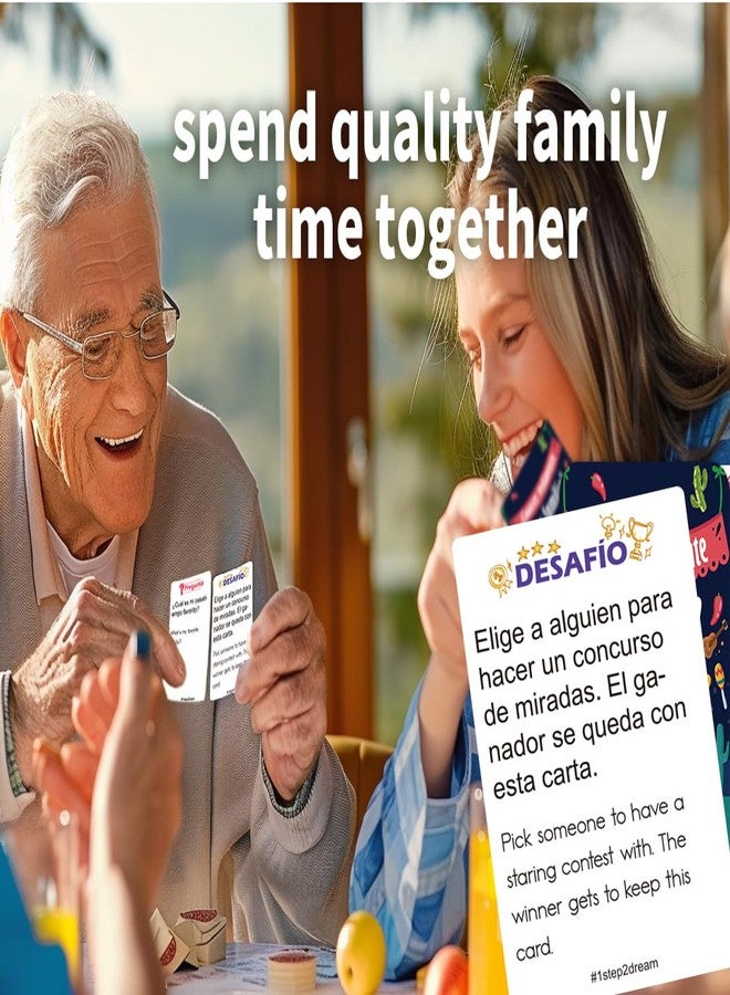 1step2dream ألعاب ورق عائلية إسبانية من 1step2dream | لعبة لوحية ممتعة للعائلة | بداية محادثة ثنائية اللغة للحفلات - Image 4
